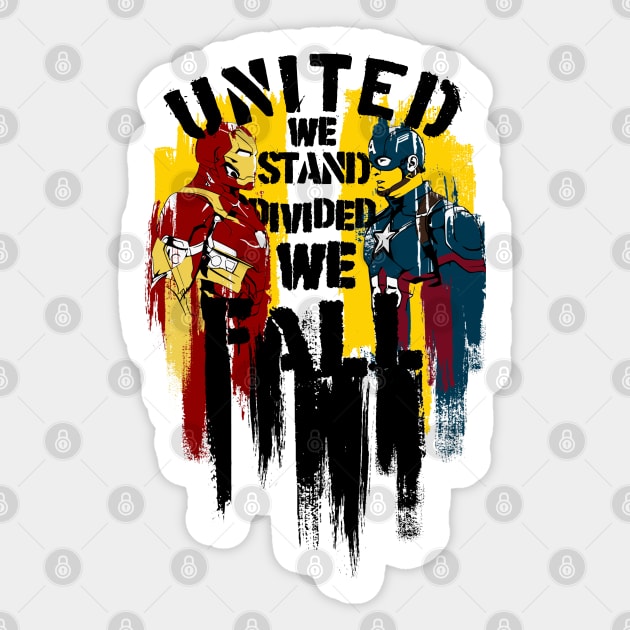 United We Stand Divided We Fall, Stephen Colbert Sticker by artspot